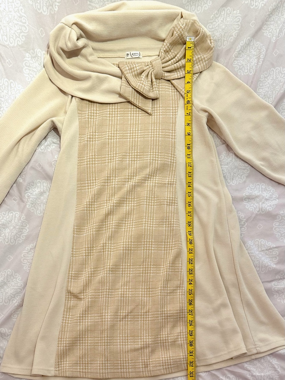 Axes Femme | Cream Bow Accent Dress - Picture 5 of 6